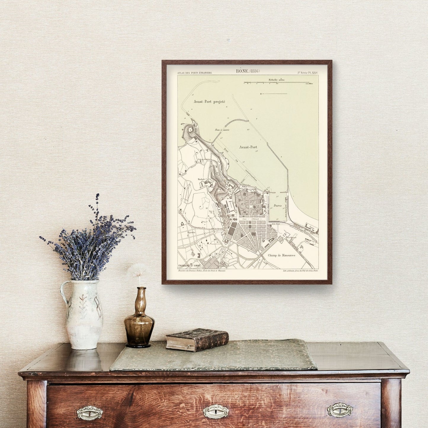 Vintage Map of Annaba, Algeria, 1886