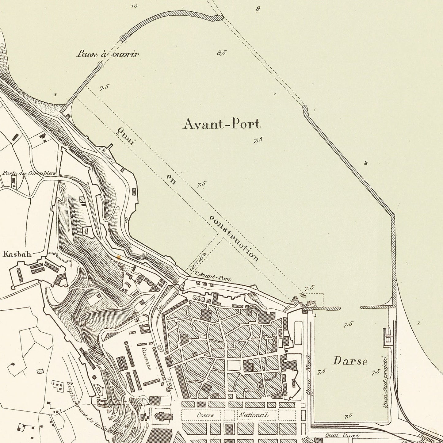 Vintage Map of Annaba, Algeria, 1886