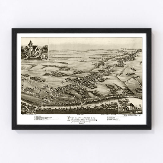 vintage map of Collegeville, Pennsylvania, 1894