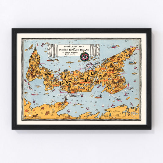 Vintage map of Prince Edward Island, Canada, 1929