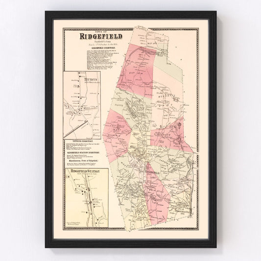 vintage map of Titicus, Connecticut, 1867