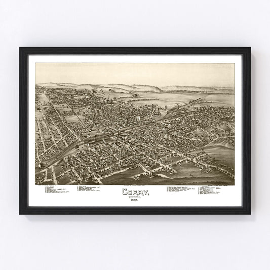 vintage map of Corry, Pennsylvania, 1895