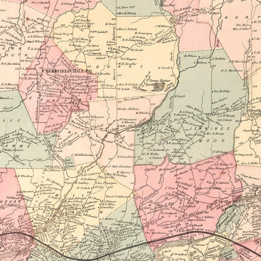Vintage Map of Fairfield, Connecticut, 1867