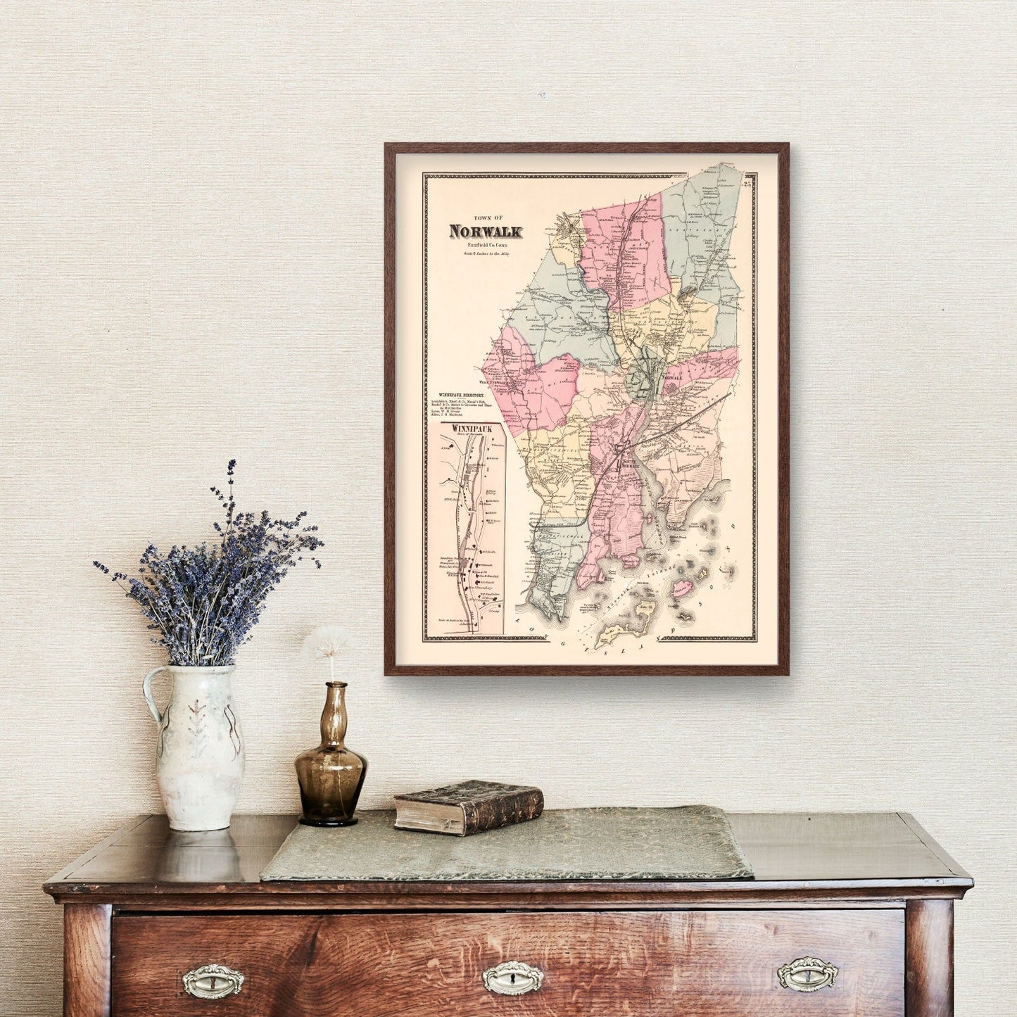 Vintage Map of Winnipauk, Connecticut 1867