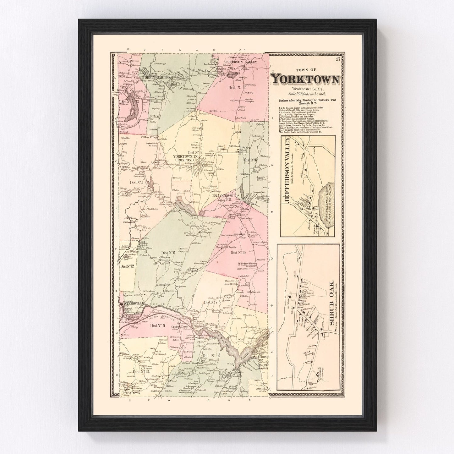 Vintage map of Jefferson Valley, New York, 1867