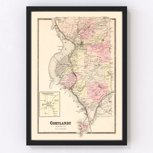 Vintage map of Cortlandt, New York, 1867