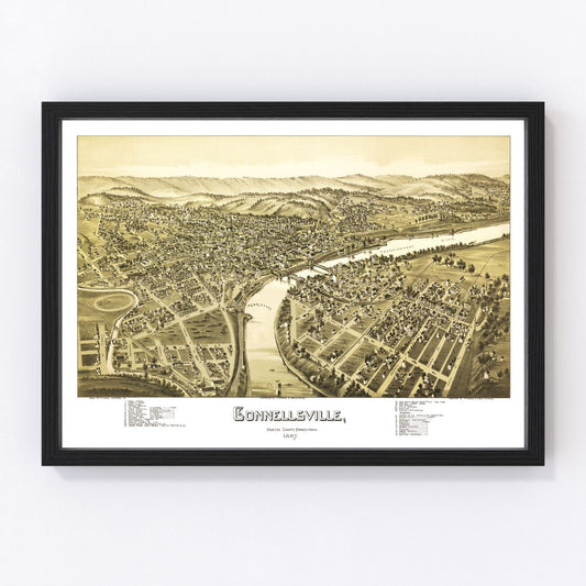 Vintage map of Connellsville, Pennsylvania, 1897