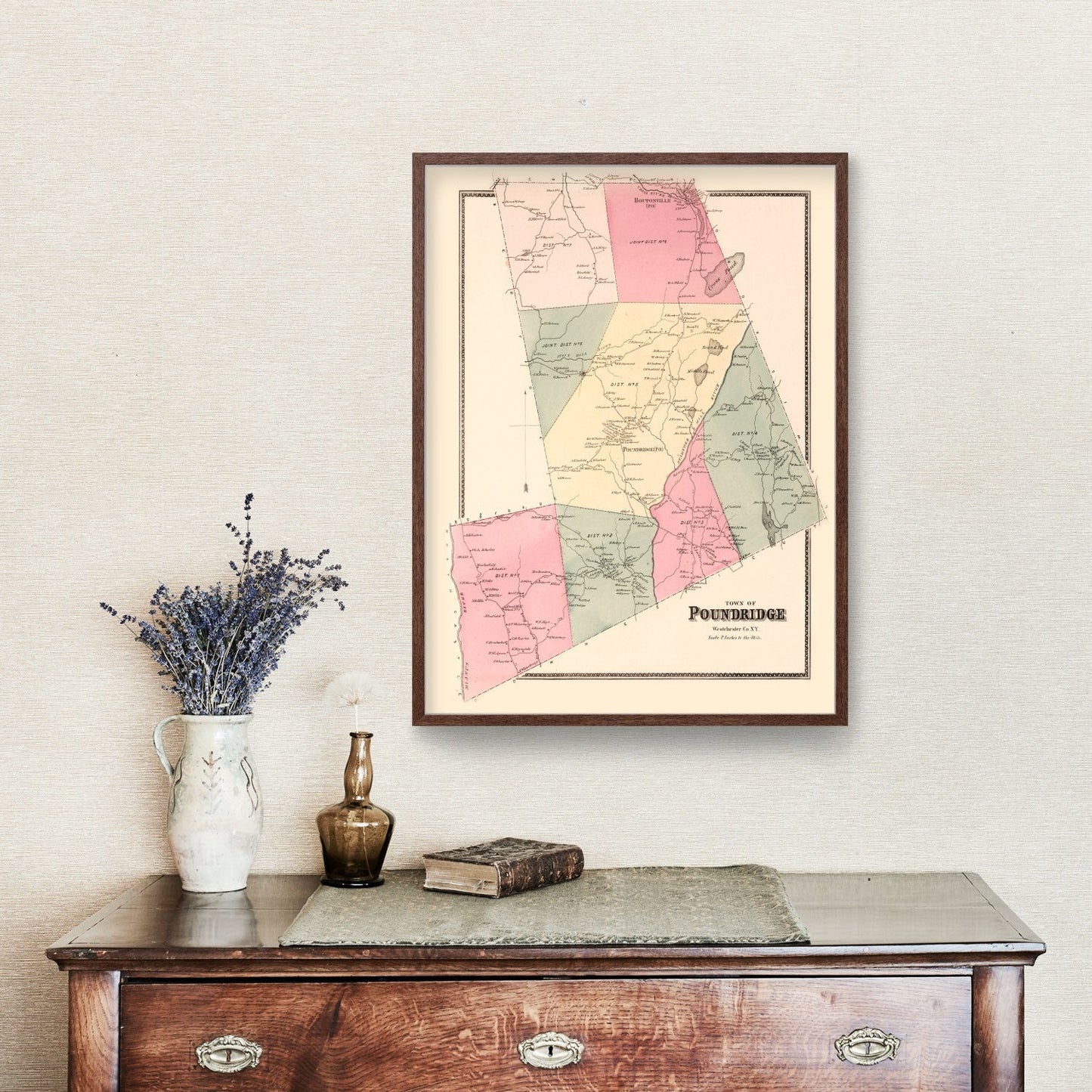 Vintage Map of Pound Ridge, New York, 1867