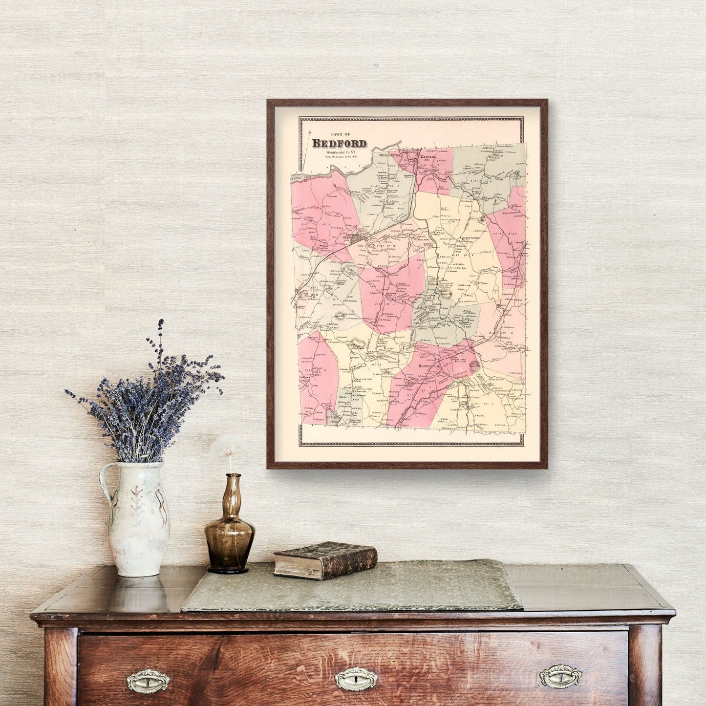 Vintage Map of Bedford, New York, 1867