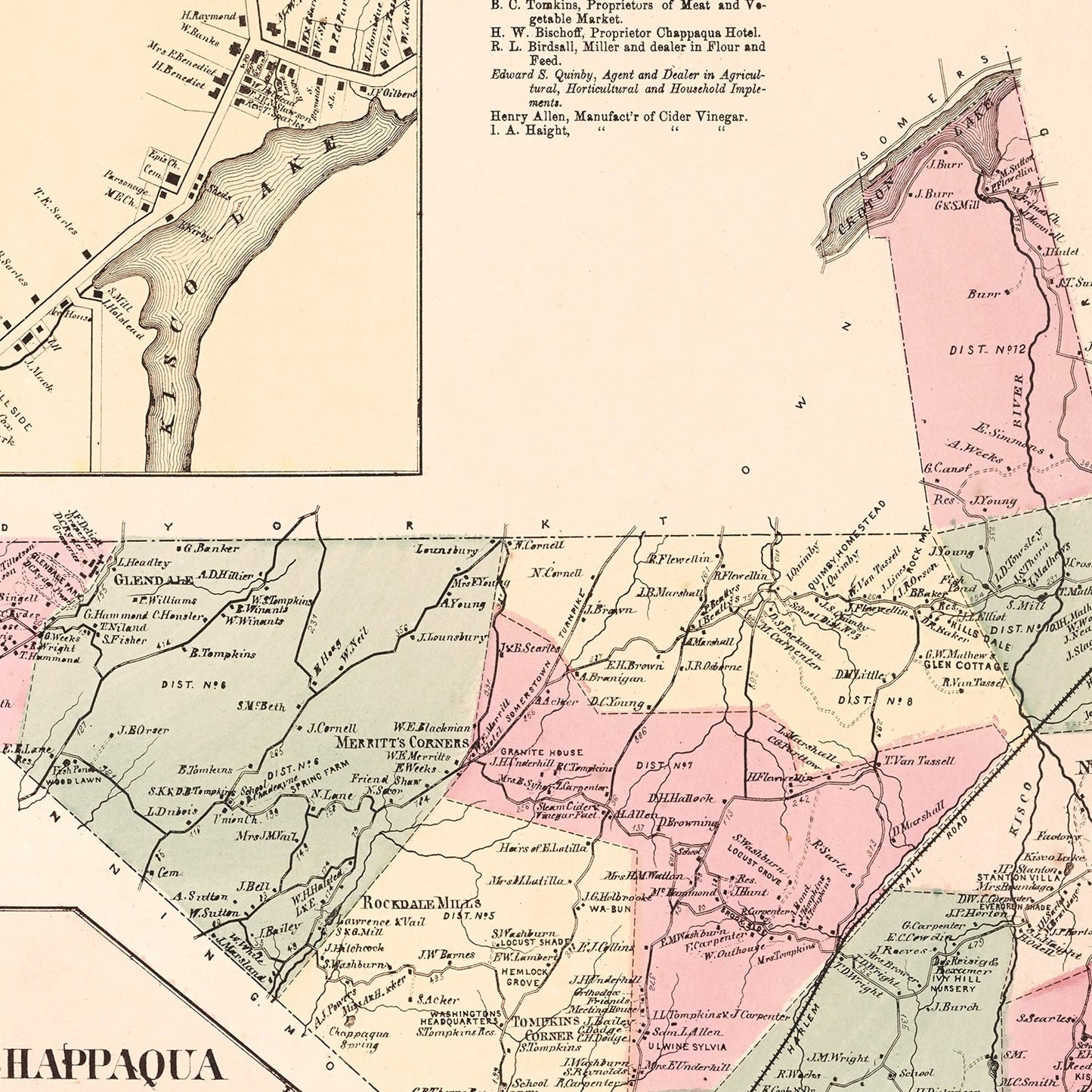 Vintage Map of Newcastle, New York, 1867