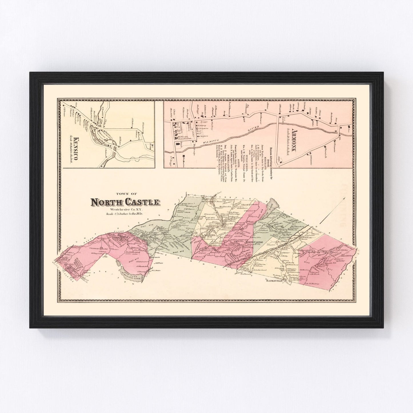 vintage map of North Castle, New York, 1867