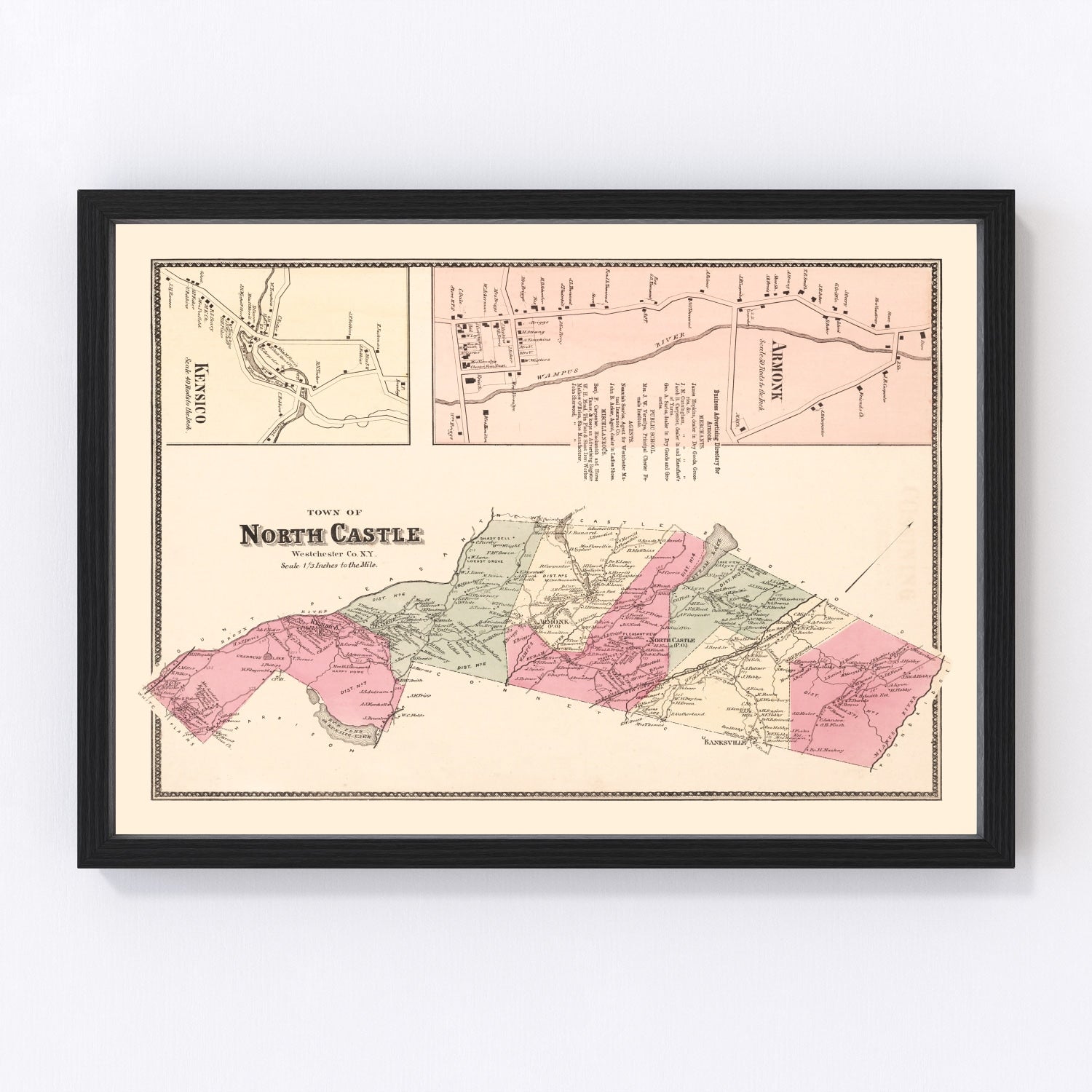 vintage map of North Castle, New York, 1867