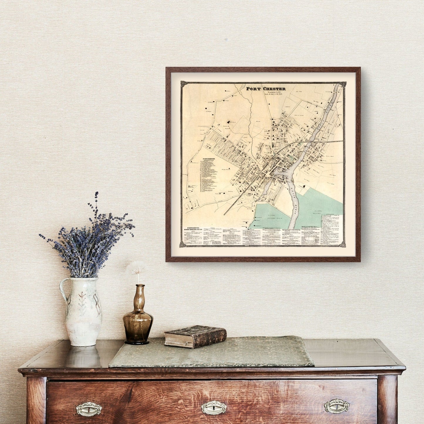 Vintage Map of Port Chester, New York, 1867