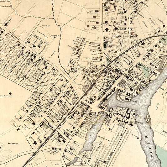 Vintage Map of Port Chester, New York, 1867