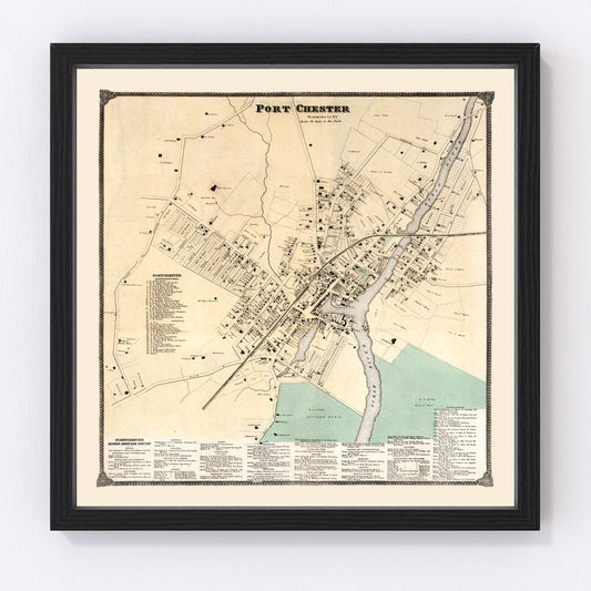 vintage map of Port Chester, New York, 1867