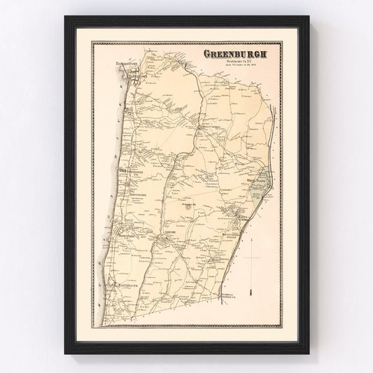 vintage map of Greenburgh, New York, 1867