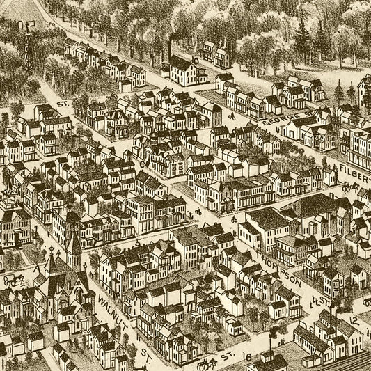 Vintage Map of Curwensville, Pennsylvania, 1895