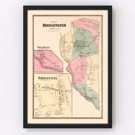 vintage map of Southville, Connecticut, 1867