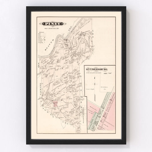vintage map of Snydersburg, Pennsylvania, 1877