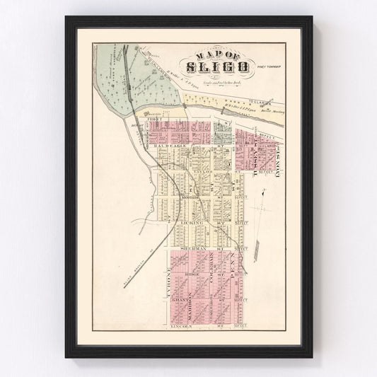 vintage map of Sligo, Pennsylvania, 1877