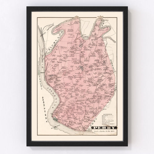 vintage map of Perry, Pennsylvania, 1877