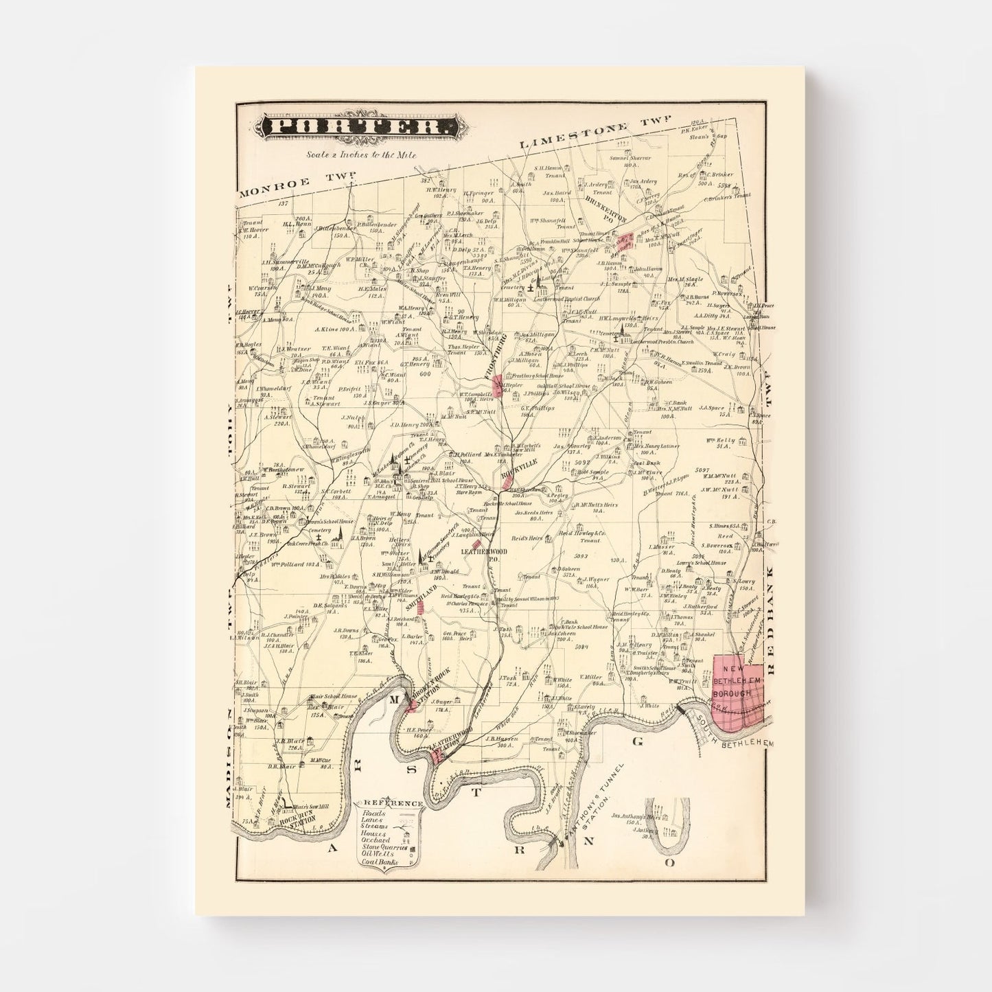 Vintage Map of Porter, Pennsylvania, 1877