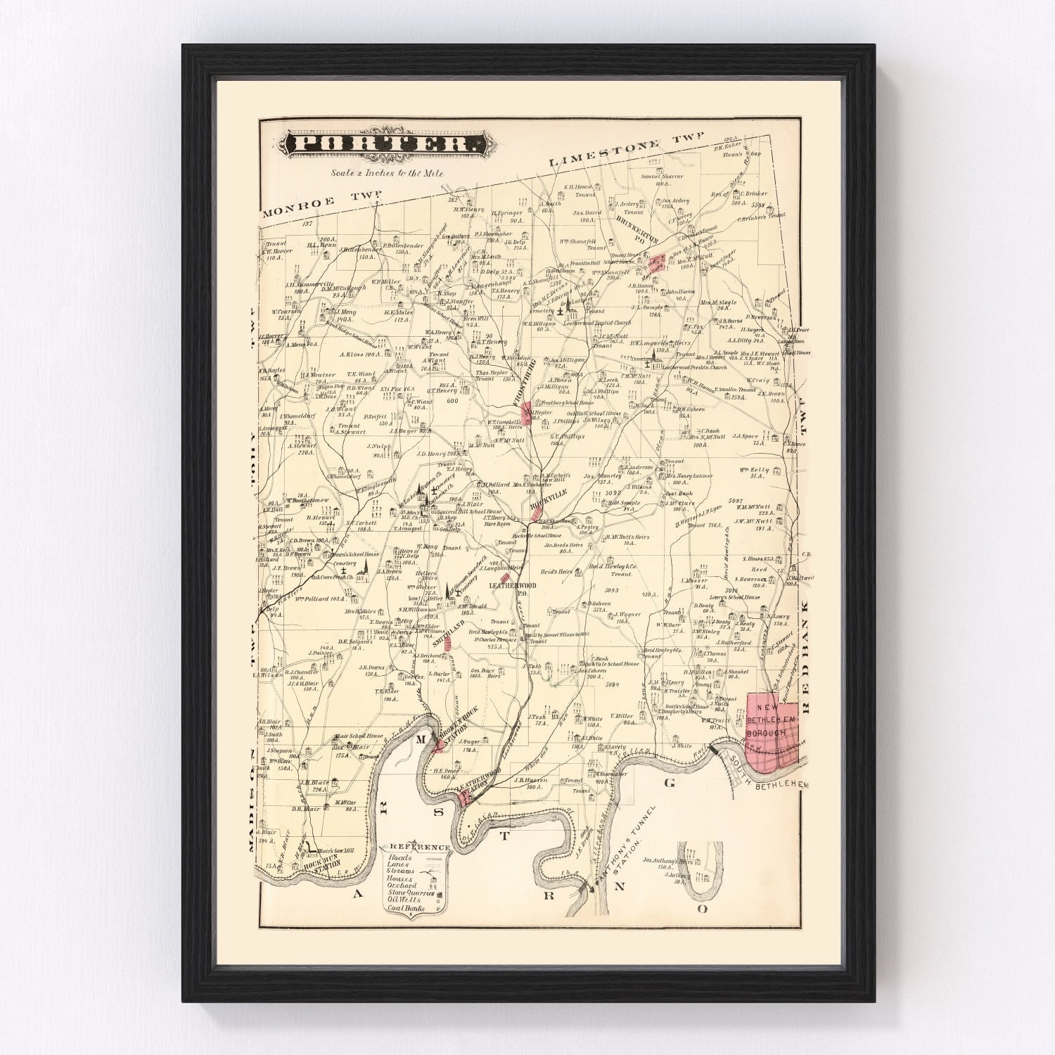 Vintage map of Porter, Pennsylvania, 1877