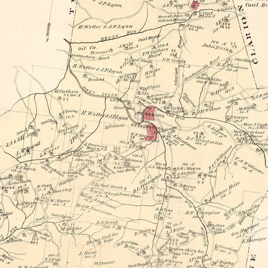 Vintage Map of Monroe, Pennsylvania, 1877