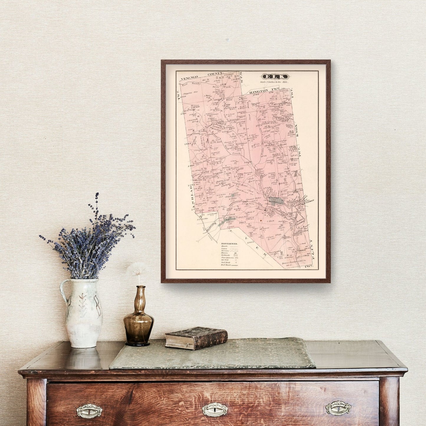 Vintage Map of Elk County, Pennsylvania, 1877