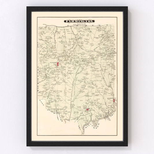 vintage map of Farmington, Pennsylvania, 1877