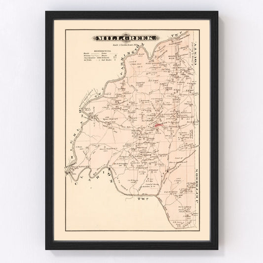 vintage map of Millcreek, Pennsylvania, 1877