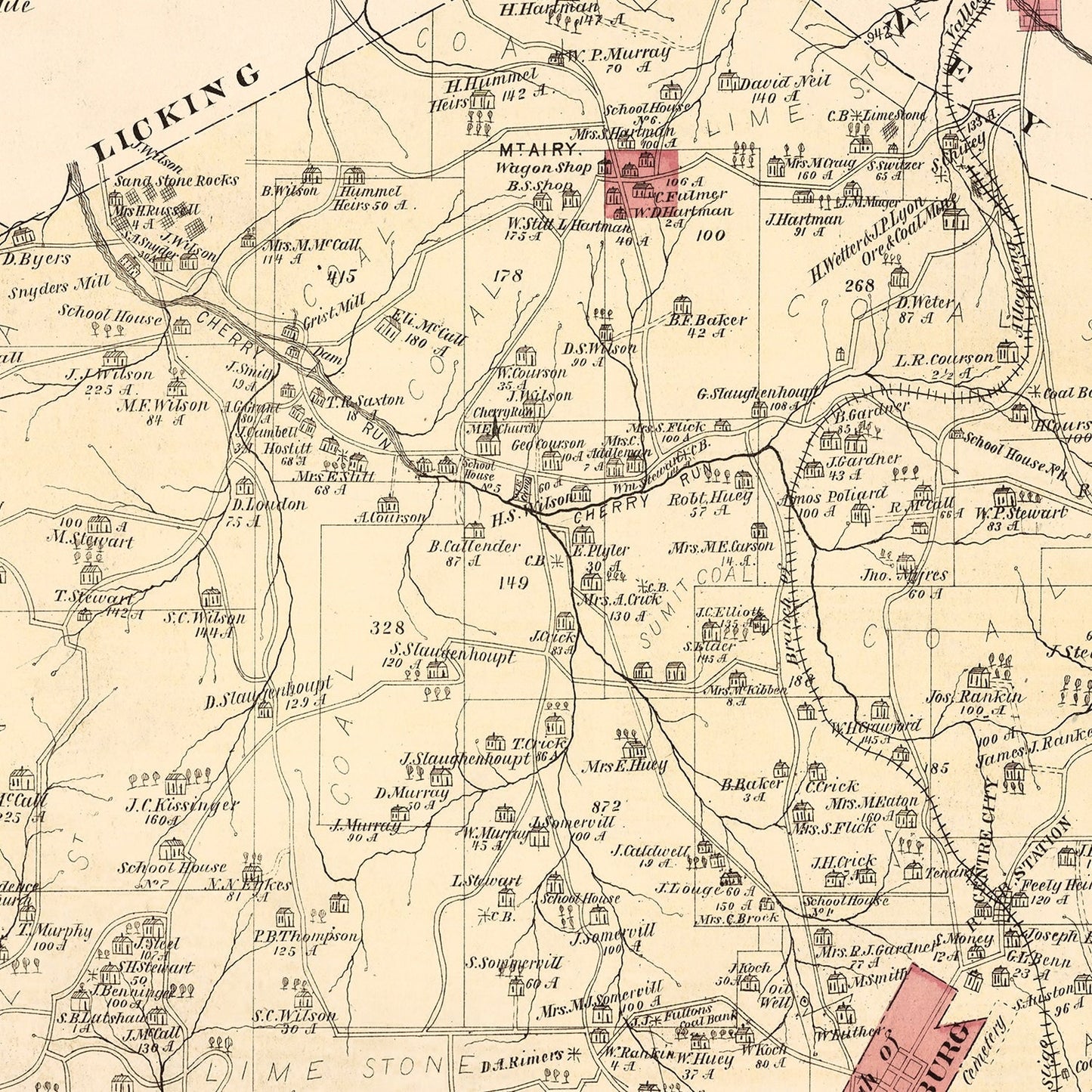 Vintage Map of Tory, Pennsylvania, 1877