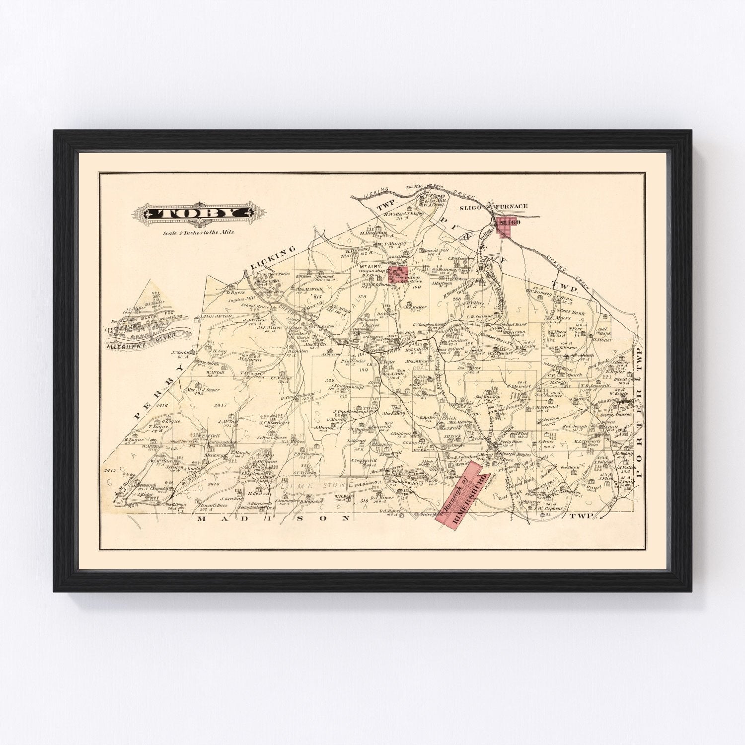 vintage map of Tory, Pennsylvania, 1877