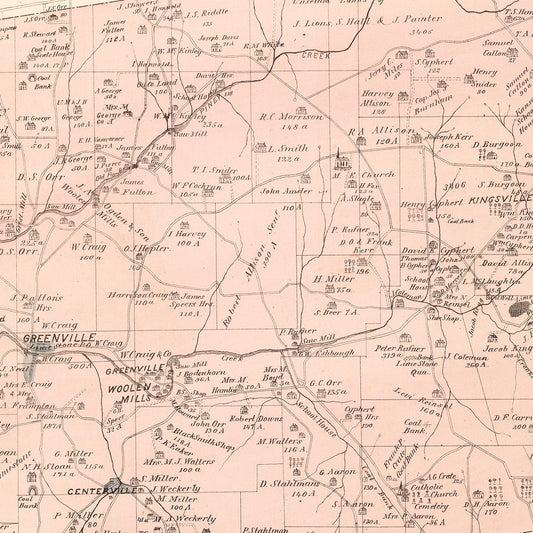 Vintage Map of Limestone, Pennsylvania, 1877