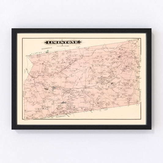 Vintage map of Limestone, Pennsylvania, 1877