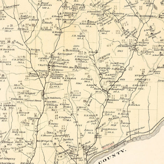 Vintage Map of Redbank, Pennsylvania, 1877