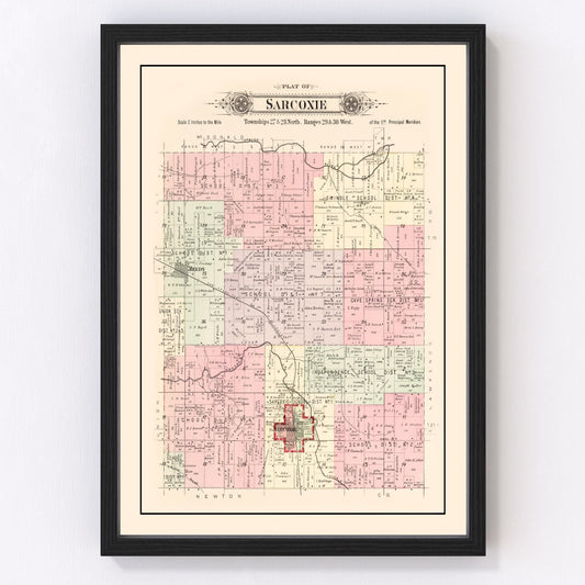 vintage map of Jasper County, Missouri, 1895