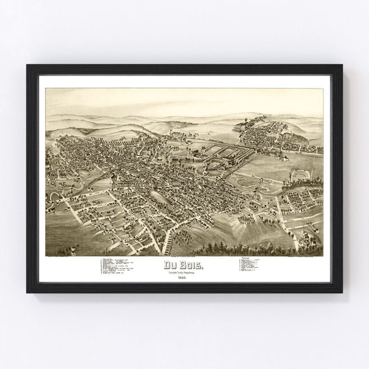 Vintage map of Du Bois, Pennsylvania, 1895