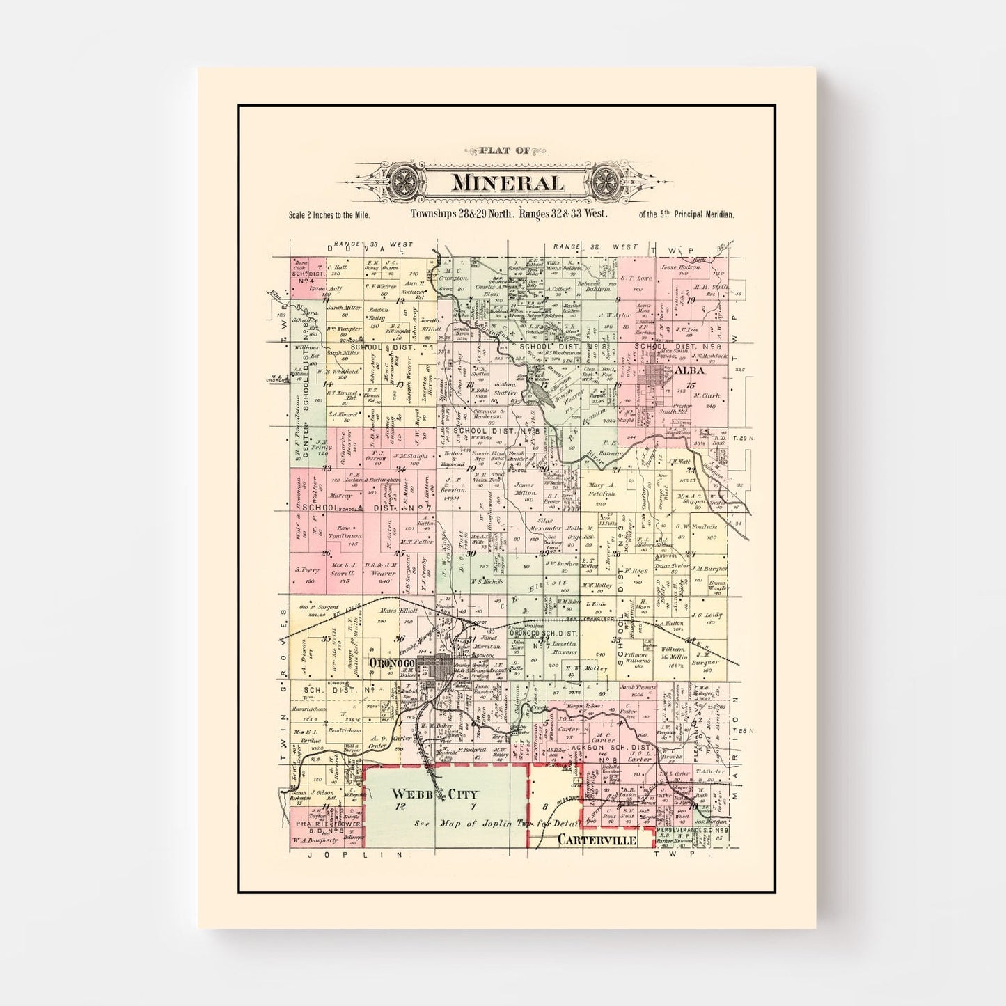 Vintage Map of Mineral, Washington County, Missouri, 1895