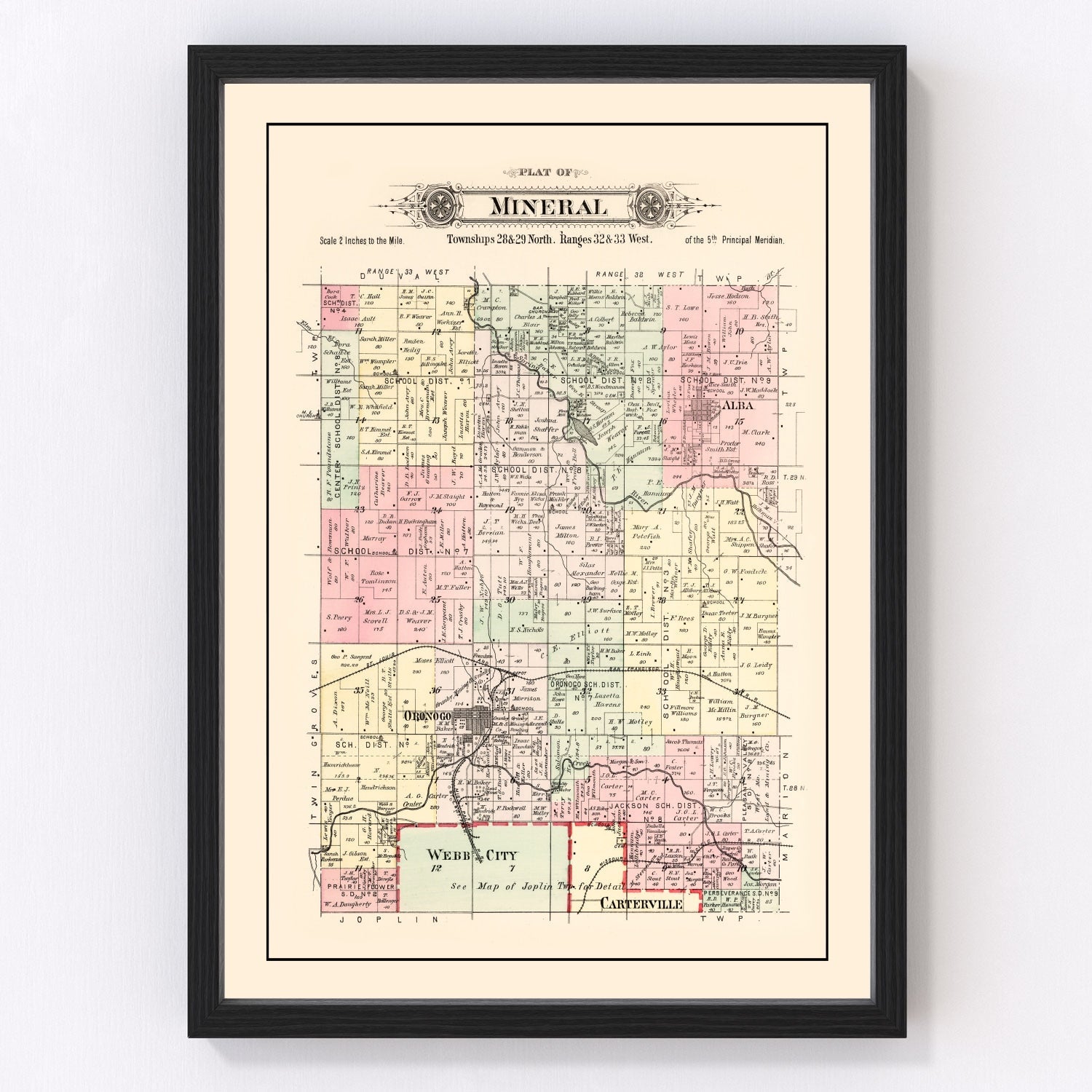 vintage map of Mineral, Washington County, Missouri, 1895