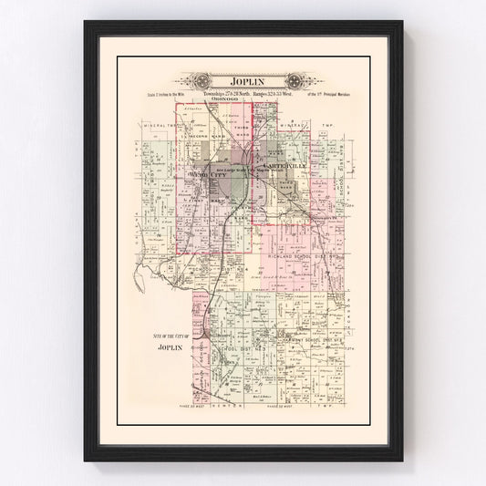 Vintage map of Joplin Township, Jasper County, Missouri, 1895