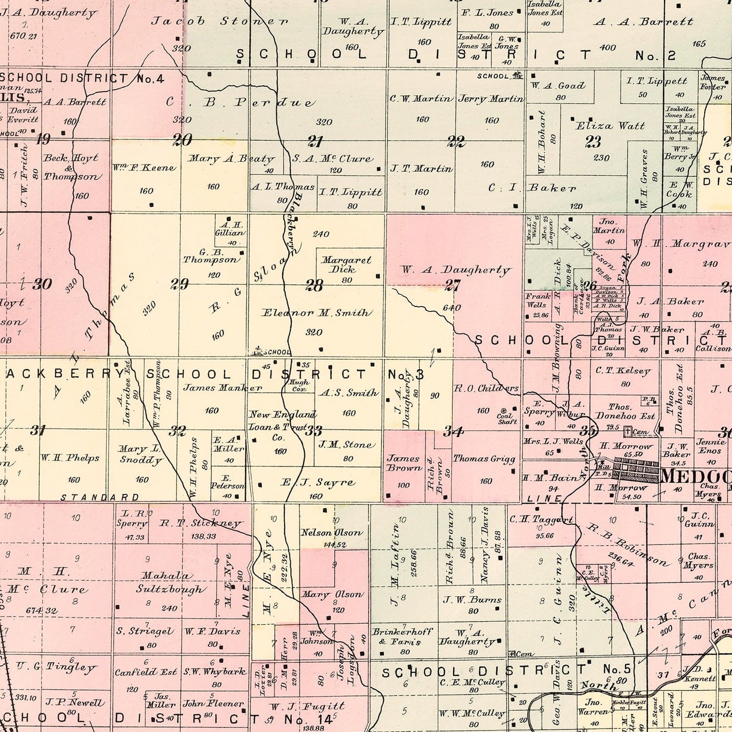 Vintage Map of Jasper Township, Jasper County, Missouri, 1895