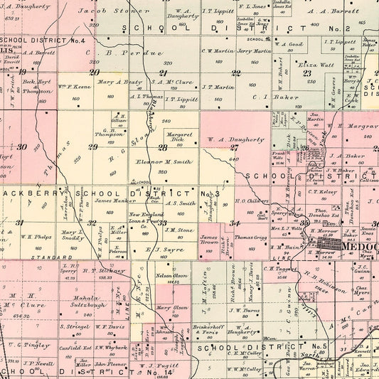 Vintage Map of Jasper Township, Jasper County, Missouri, 1895