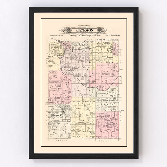 Vintage map of Jackson Township, Jasper County, Missouri, 1895