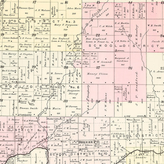 Vintage Map of Duval Township, Jasper County, Missouri, 1895
