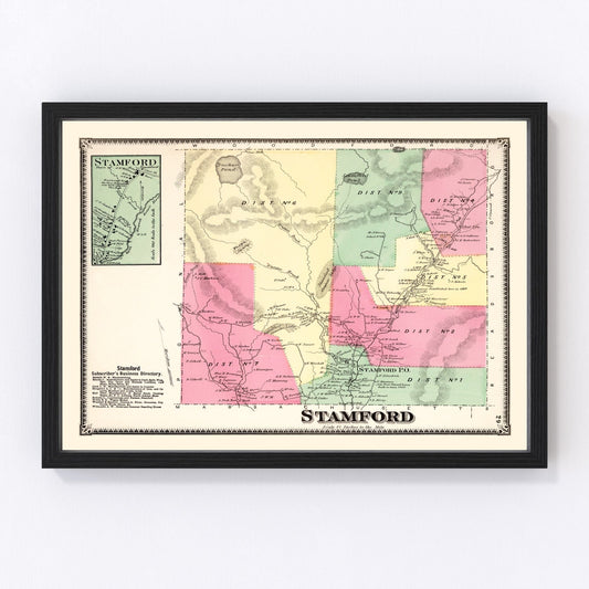 Vintage map of Stamford Township, Vermont, 1869