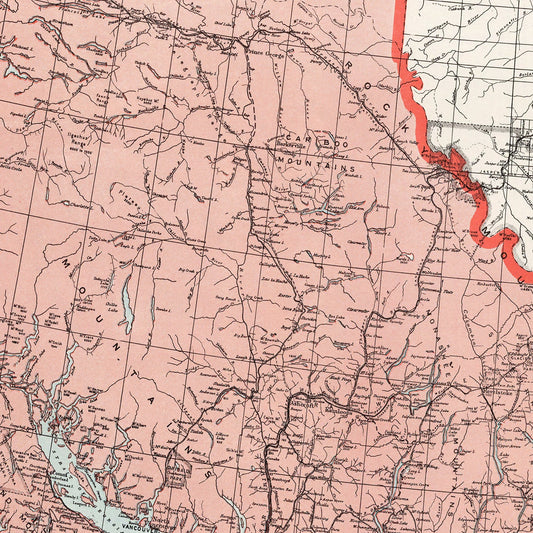 Vintage Map of British Columbia, Canada, 1925