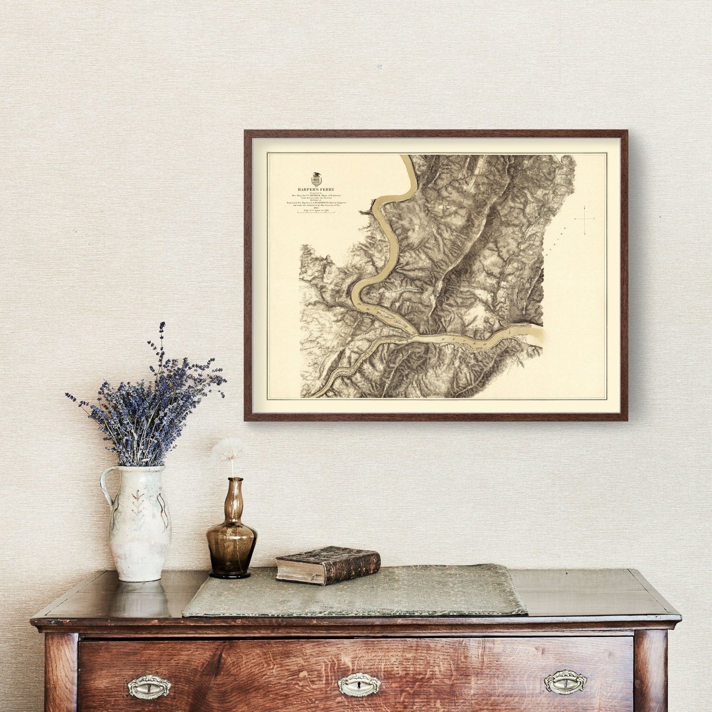 Vintage Map of Harpers Ferry, West Virginia, 1869