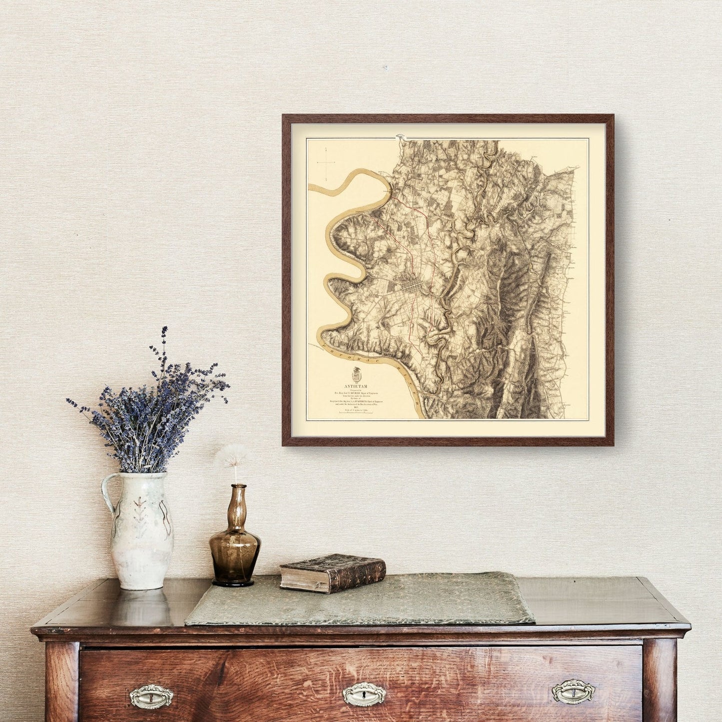 Vintage Map of the Battle of Antietam, Maryland, 1869