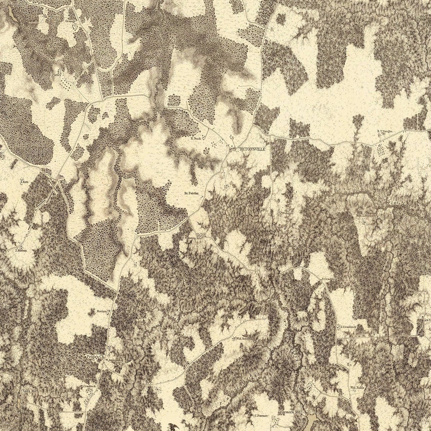 Vintage Map of the Battle of Jetersville and Sailor's Creek, 1869